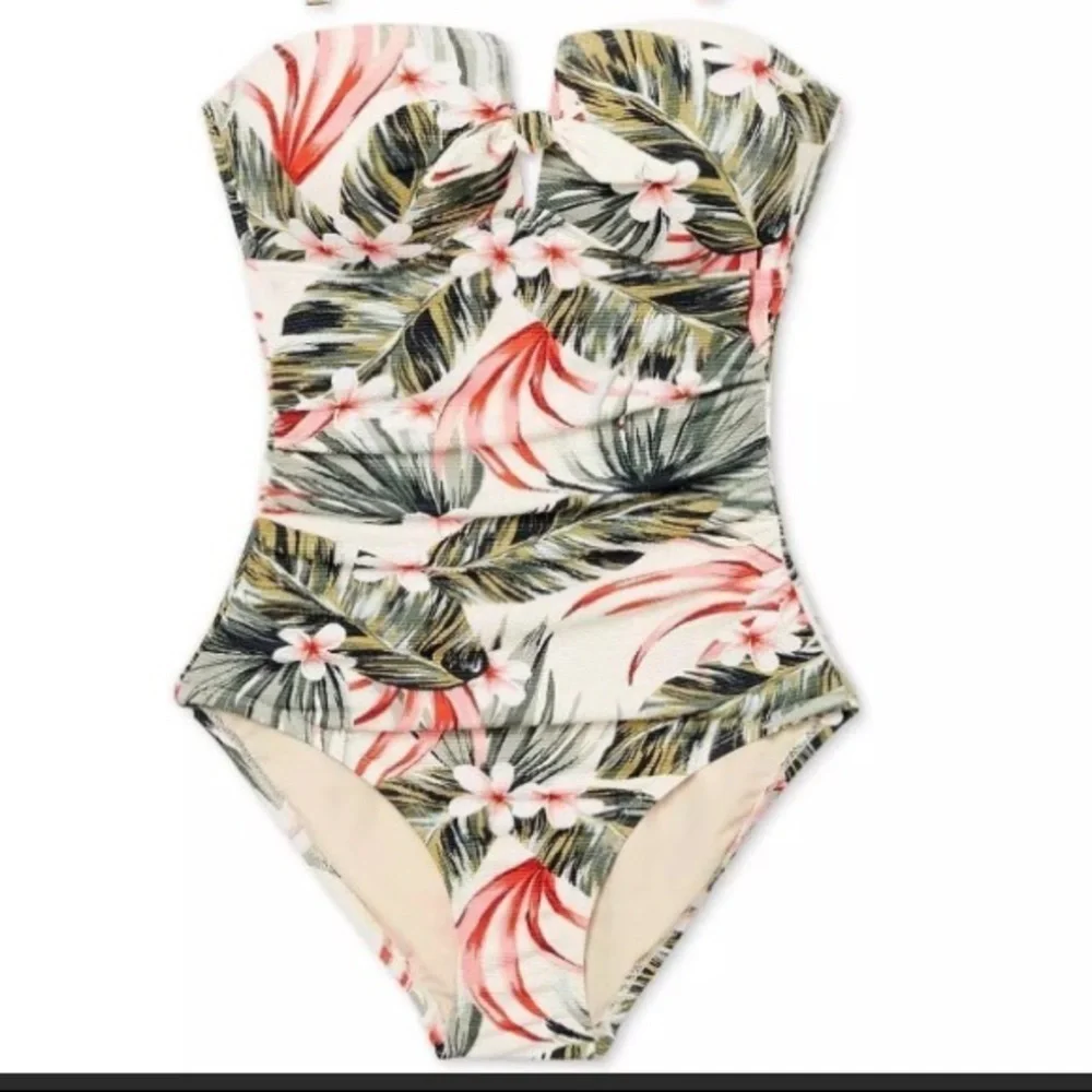 ?.Kona Sol Pique Bandeau One Piece Swimsuit - Kona Sol™ Multi